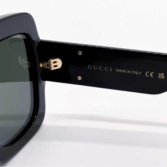 NEW GUCCI GG1547S 001 SQUARE BLACK GREY WOMEN SUNGLASSES GUCCI - Picture 11 of 13